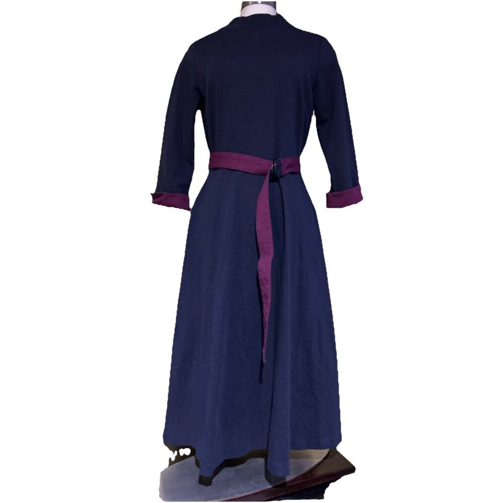 Boden Nerissa Ponte DressNavy Blue Beetroot Purple Elegant Modest 3/4 Sleeve 12